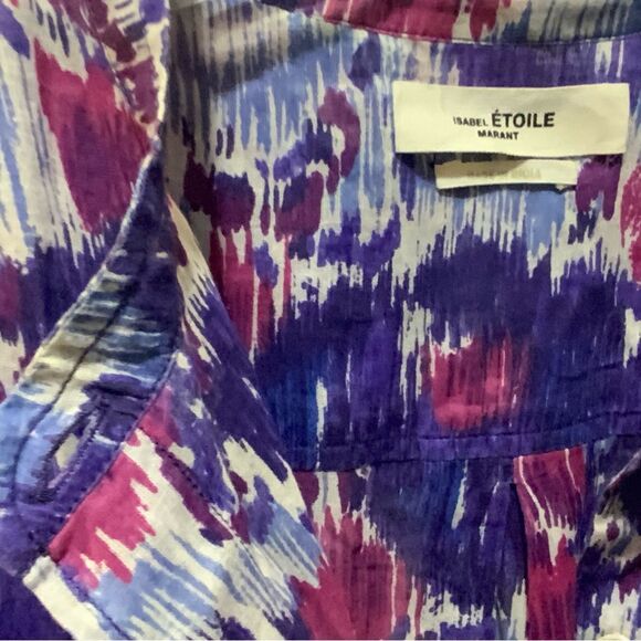 Isabel Marant Etoile Maria Ikat Floral Button Closure Top Blouse Size 36 NWOT - Picture 5 of 8